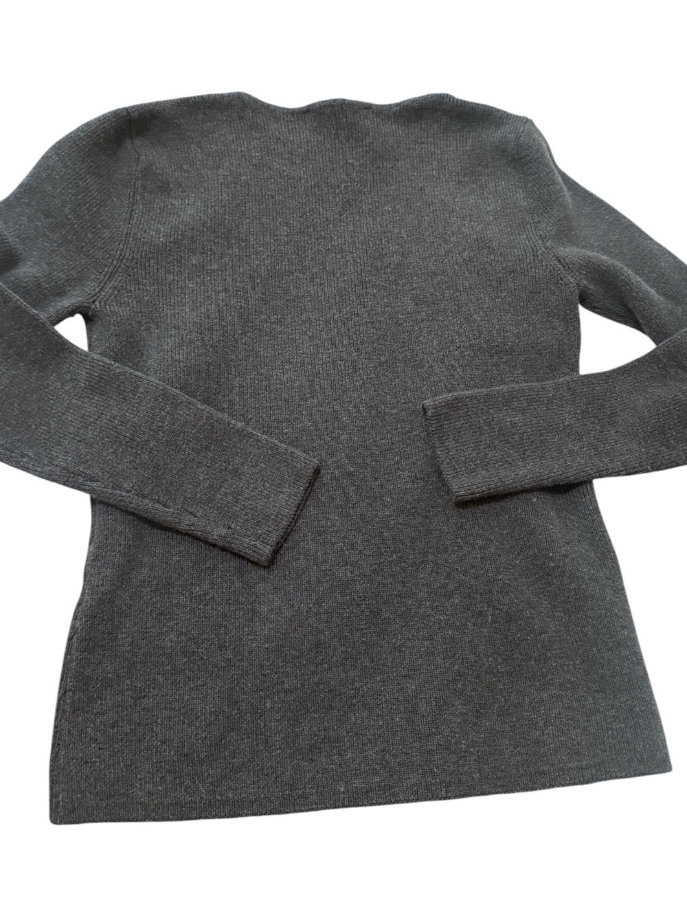 Charcoal Knit Sweater with Gold Button Detail - Picture 5 of 7